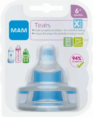פטמת סיליקון לבקבוק MAM Silk Teat X למזון סמיך