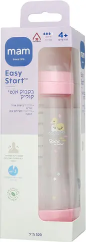 בקבוק האכלה MAM Anti-Colic ורוד – 320 מ"ל