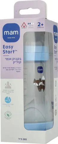 בקבוק האכלה MAM Anti-Colic כחול – 260 מ"ל