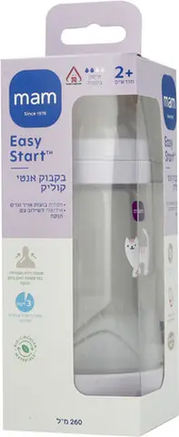 בקבוק האכלה MAM Anti-Colic סגול – 260 מ"ל