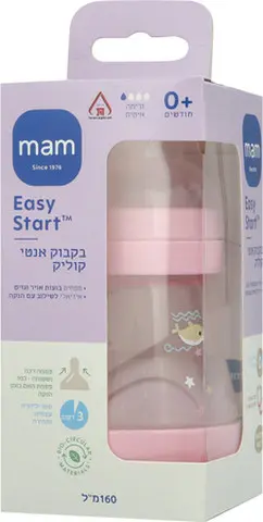 בקבוק האכלה MAM Anti-Colic ורוד – 160 מ"ל