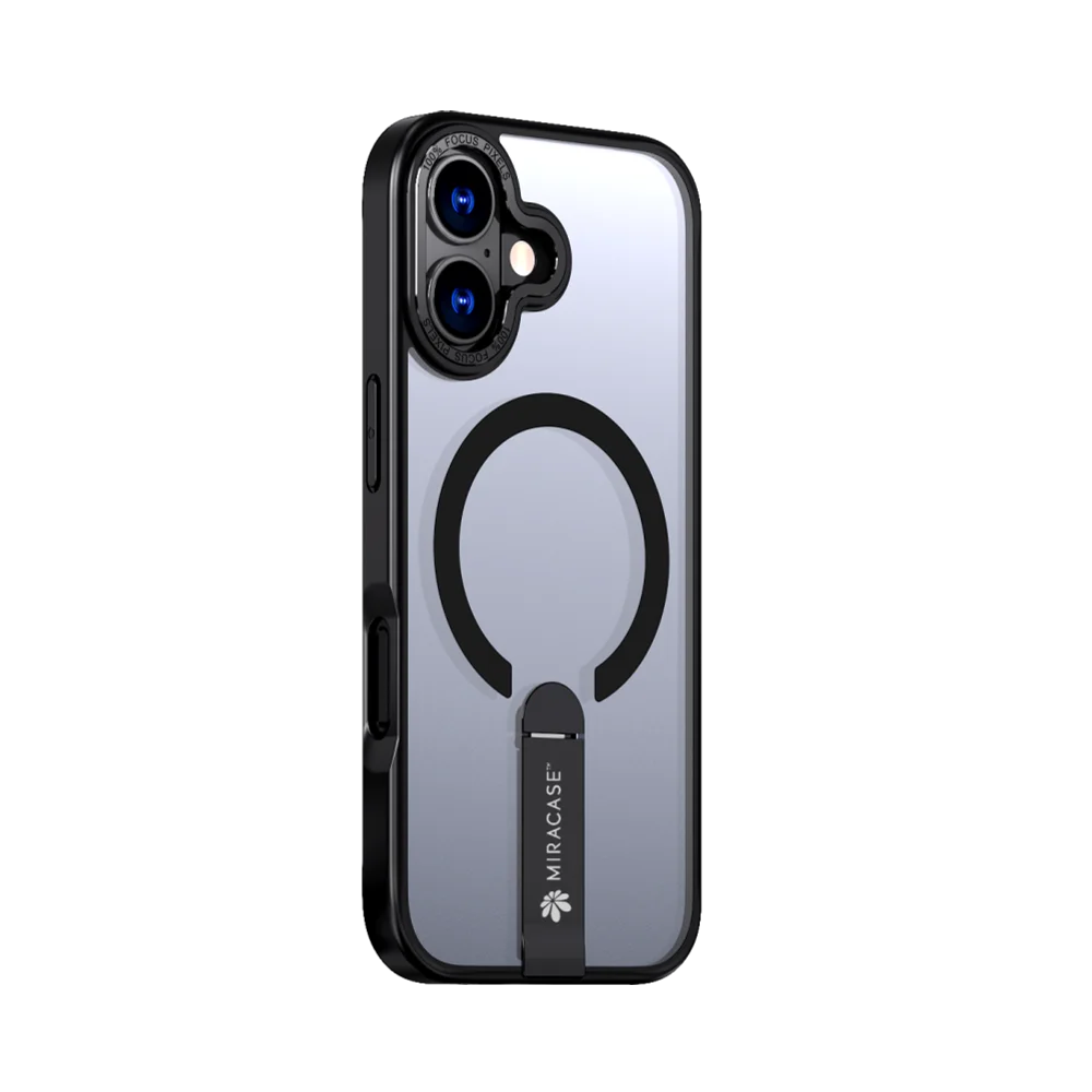 כיסוי MagSafe ל-Apple iPhone 17 מבית Miracase דגם Mirastand – בצבע שחור