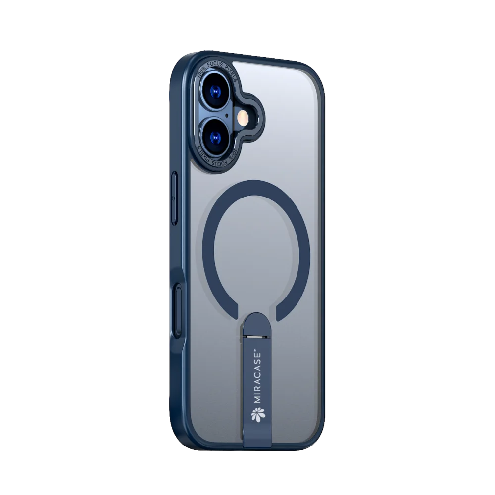 כיסוי MagSafe ל-Apple iPhone 17 מבית Miracase דגם Mirastand – בצבע כחול