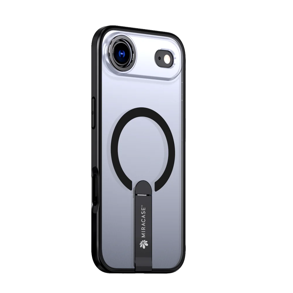 כיסוי MagSafe ל-Apple iPhone 17 Air מבית Miracase דגם Mirastand – בצבע שחור