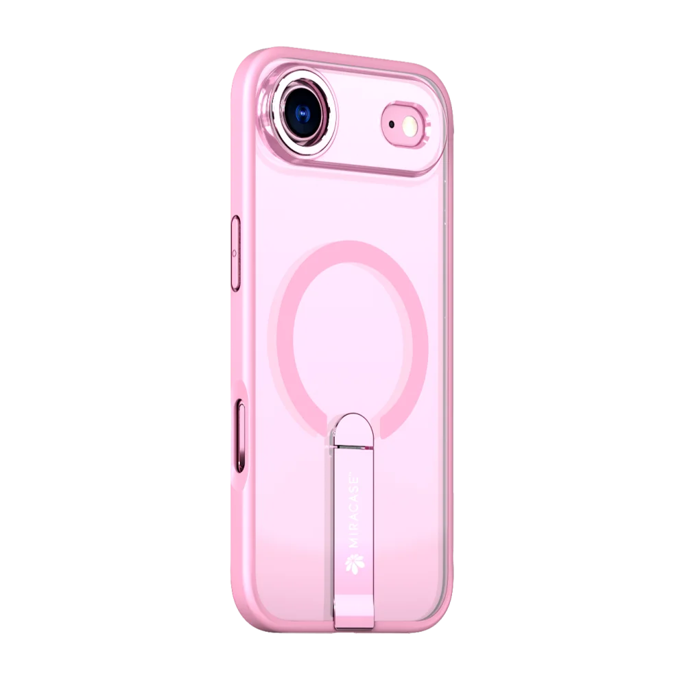 כיסוי MagSafe ל-Apple iPhone 17 Air מבית Miracase דגם Mirastand – בצבע ורוד