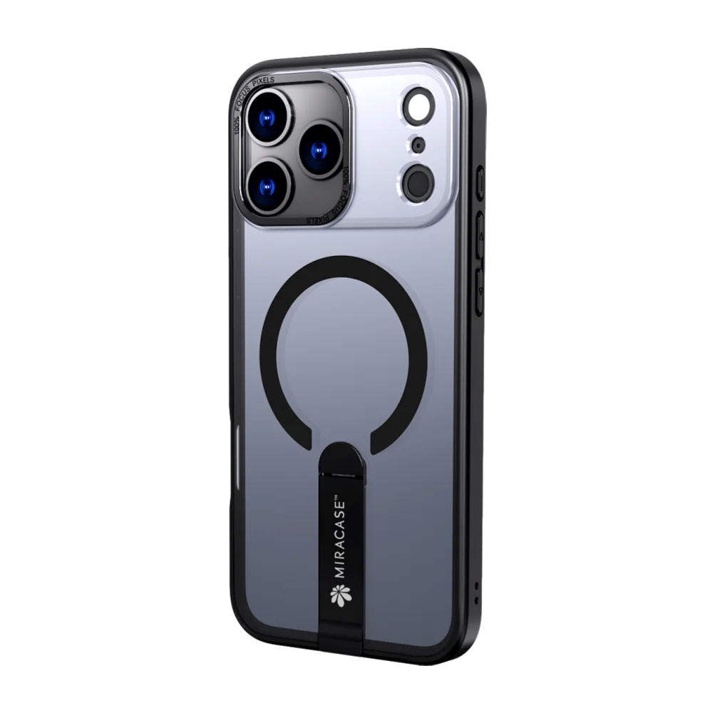 כיסוי MagSafe ל-Apple iPhone 17 Pro מבית Miracase דגם Mirastand – בצבע שחור