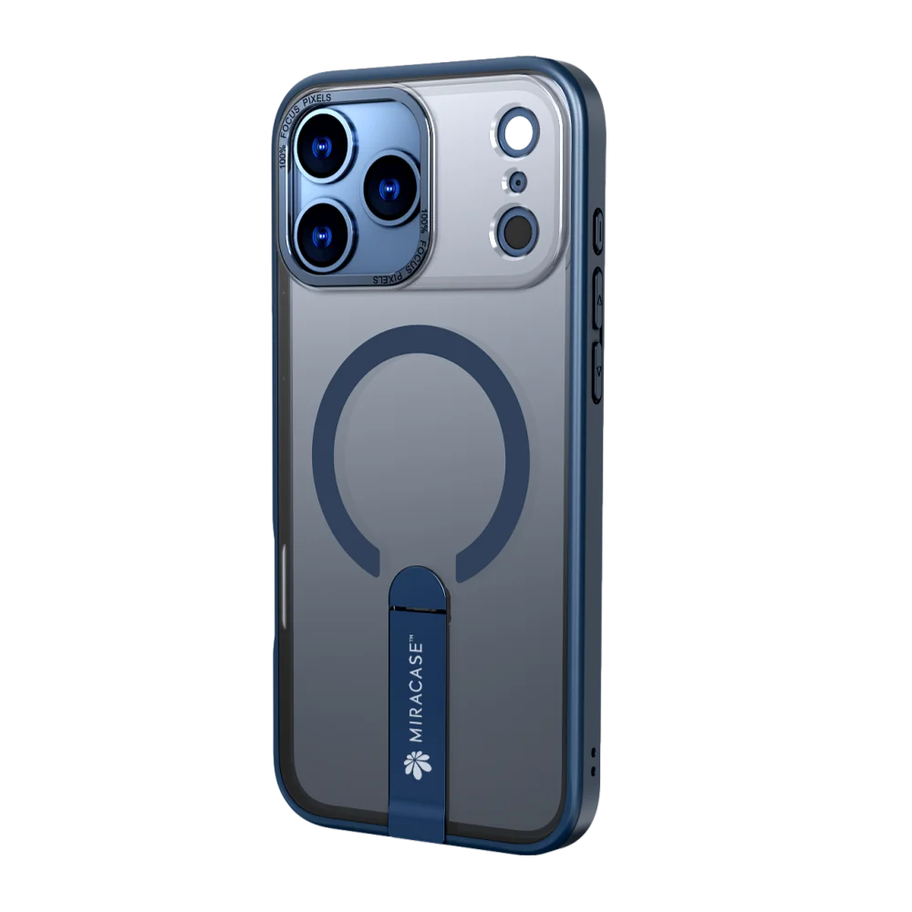 כיסוי MagSafe ל-Apple iPhone 17 Pro Max מבית Miracase דגם Mirastand – בצבע כחול