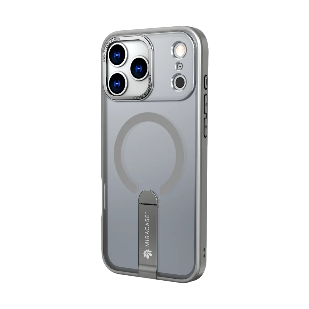 כיסוי MagSafe ל-Apple iPhone 17 Pro Max מבית Miracase דגם Mirastand – בצבע אפור