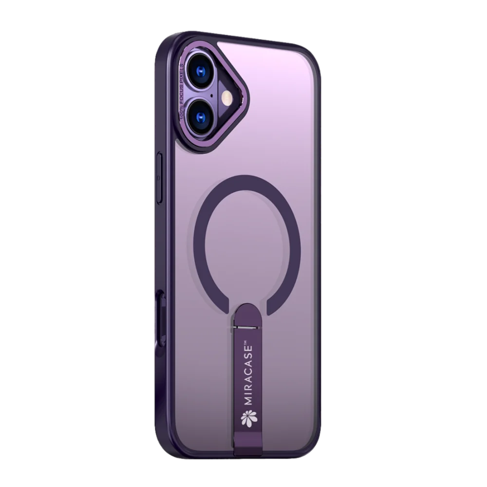 כיסוי MagSafe ל-Apple iPhone 16 מבית Miracase דגם Mirastand – בצבע סגול