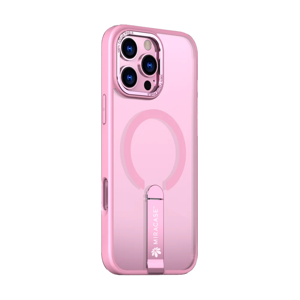 כיסוי MagSafe ל-Apple iPhone 16 Pro Max מבית Miracase דגם Mirastand – בצבע ורוד