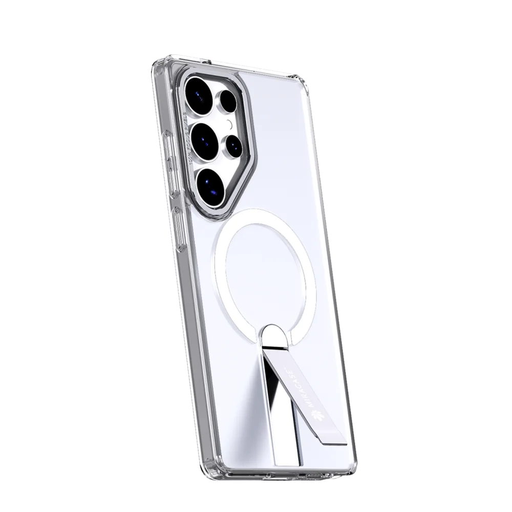כיסוי MagSafe ל-Samsung Galaxy S25 Ultra מבית Miracase דגם Mirastand – בצבע שקוף