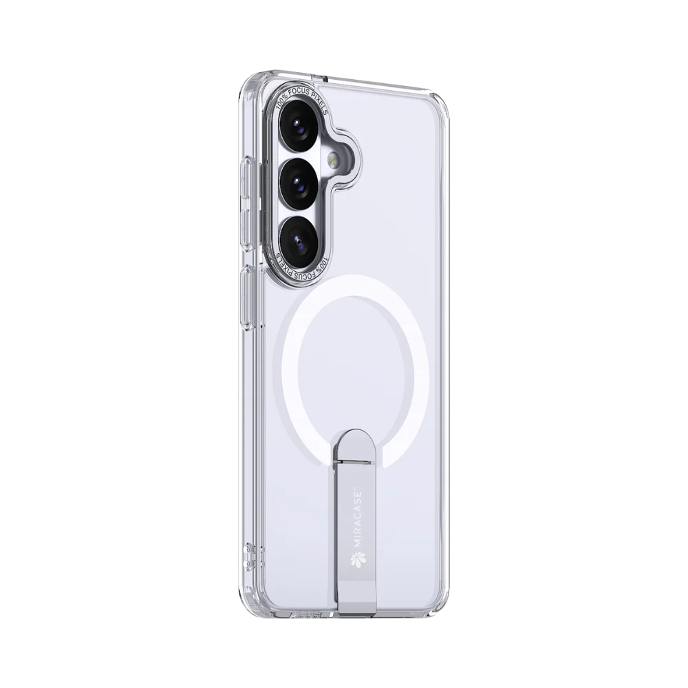 כיסוי MagSafe ל-Samsung Galaxy S26 Plus מבית Miracase דגם Mirastand – בצבע שקוף