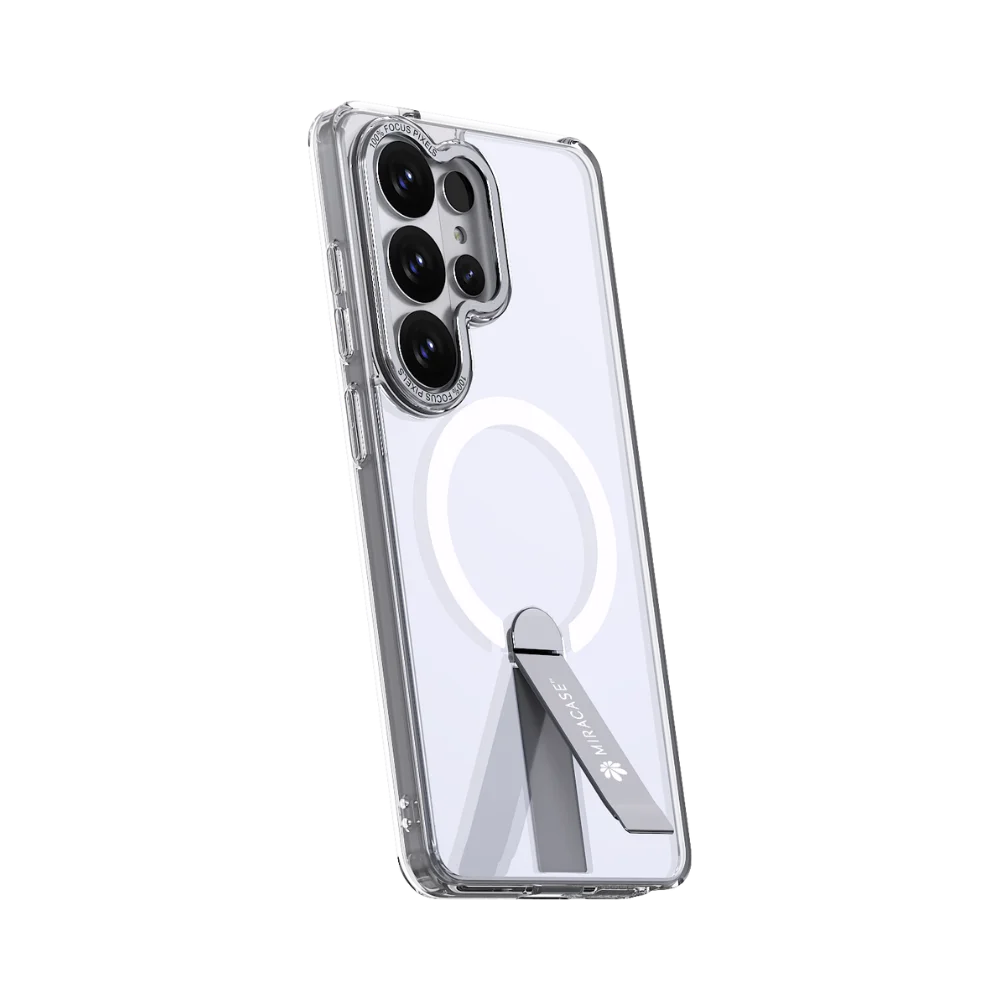 כיסוי MagSafe ל-Samsung Galaxy S26 Ultra מבית Miracase דגם Mirastand – בצבע שקוף