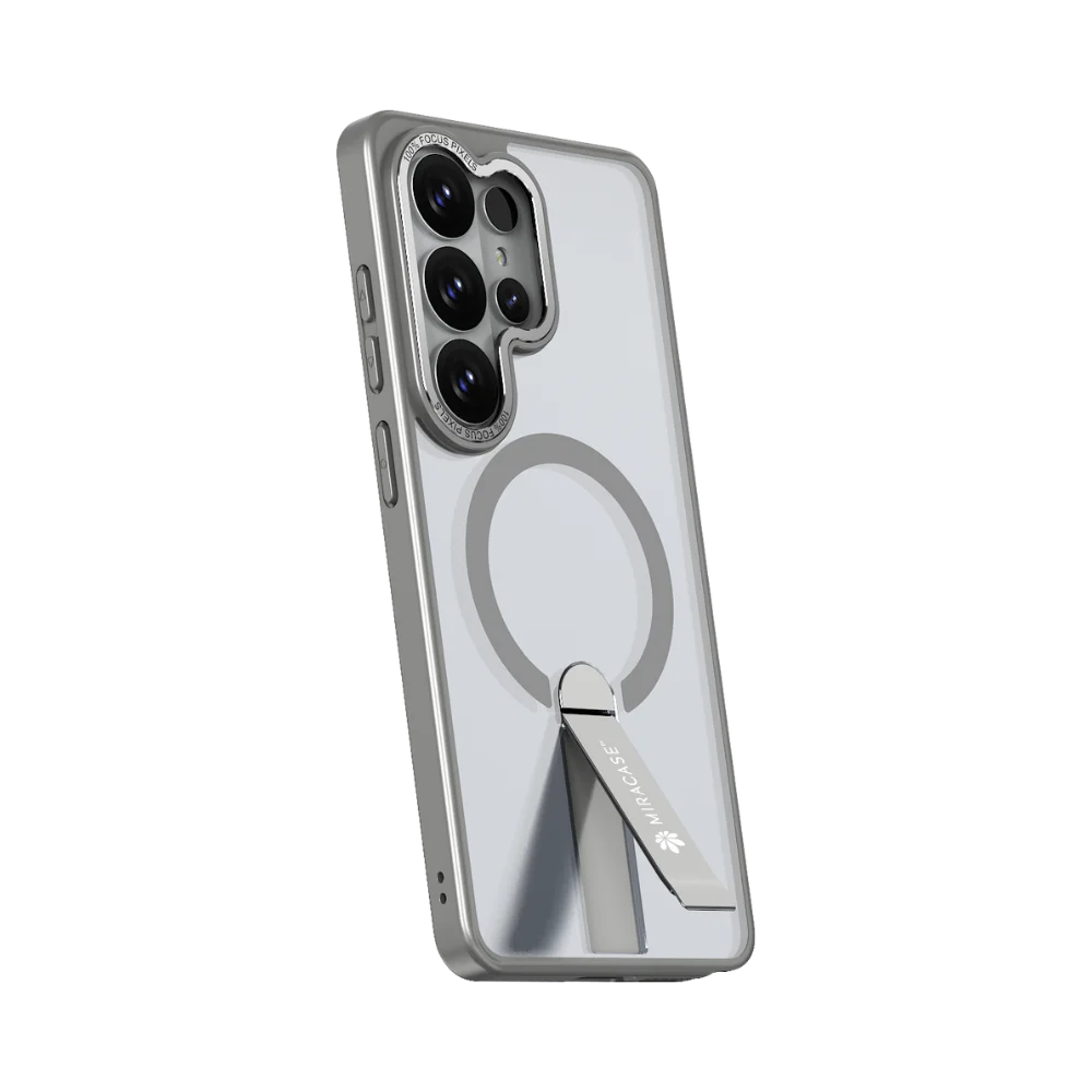 כיסוי MagSafe ל-Samsung Galaxy S26 Ultra מבית Miracase דגם Mirastand – בצבע אפור