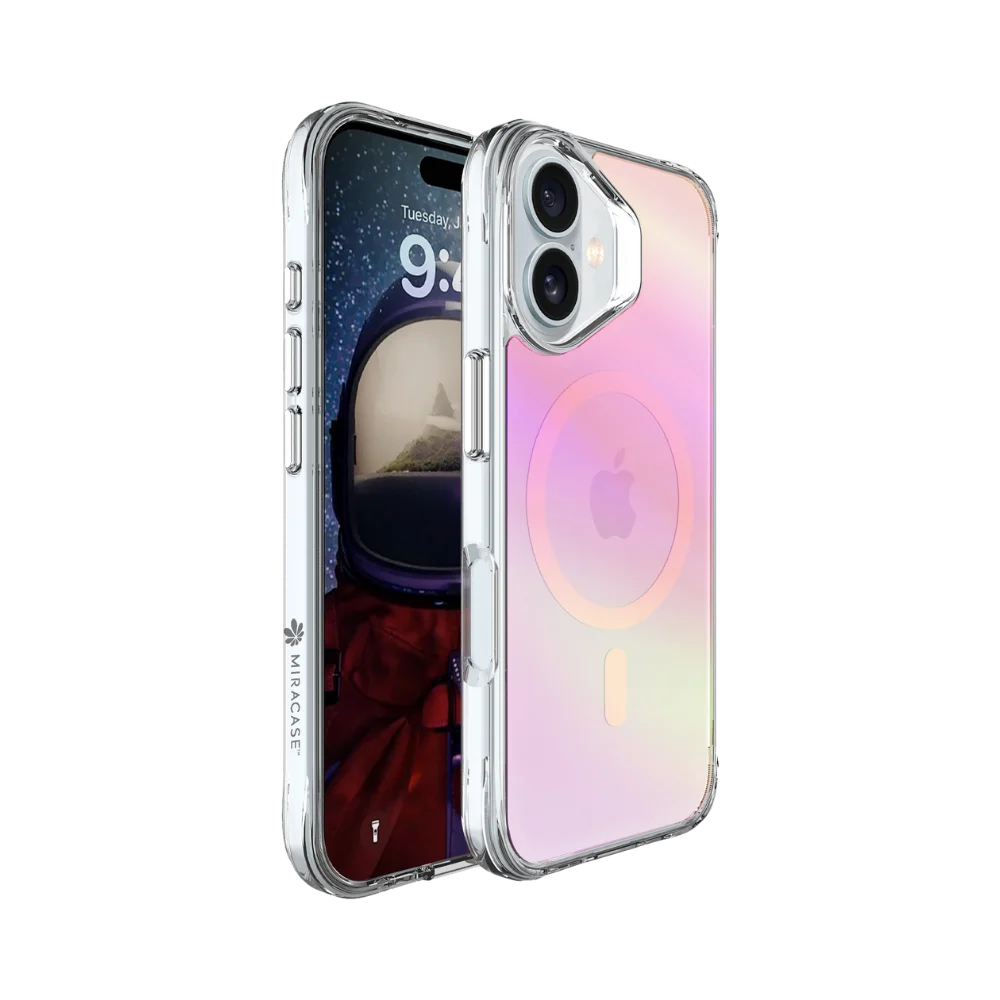 כיסוי MagSafe ל-Apple iPhone 17 מבית Miracase דגם Mirachrome – בצבע ורוד