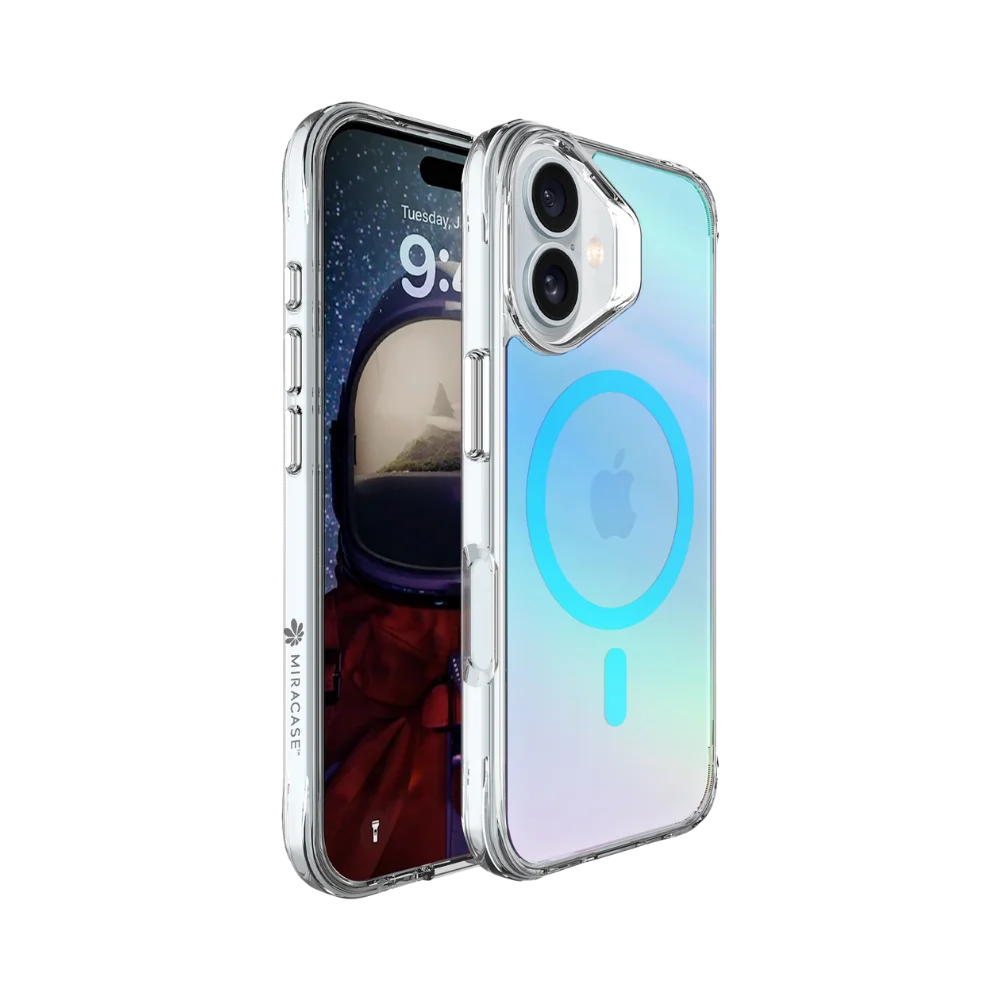 כיסוי MagSafe ל-Apple iPhone 17 מבית Miracase דגם Mirachrome – בצבע כחול