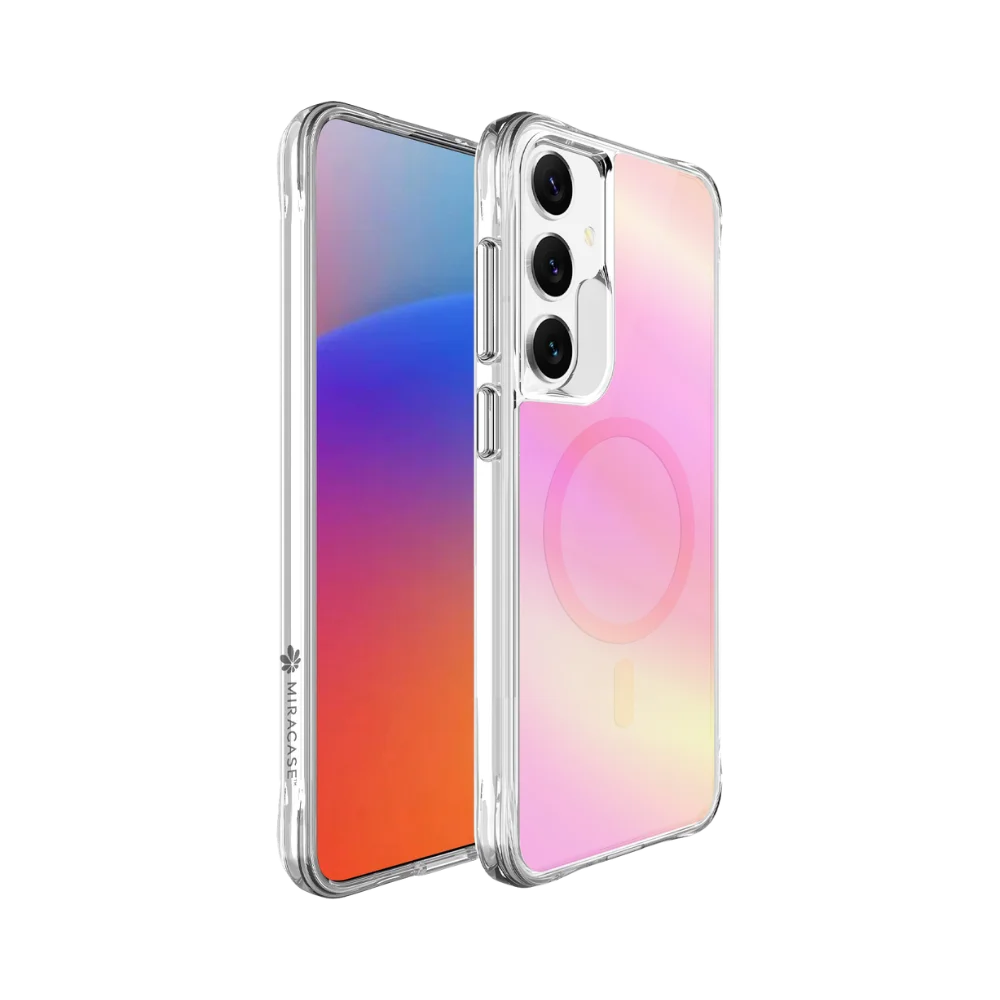 כיסוי MagSafe ל-Samsung Galaxy S25 מבית Miracase דגם Mirachrome – בצבע ורוד