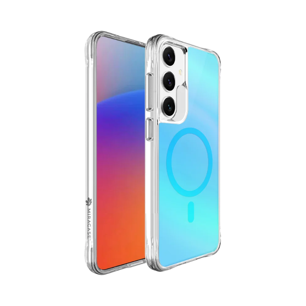 כיסוי MagSafe ל-Samsung Galaxy S25 מבית Miracase דגם Mirachrome – בצבע כחול