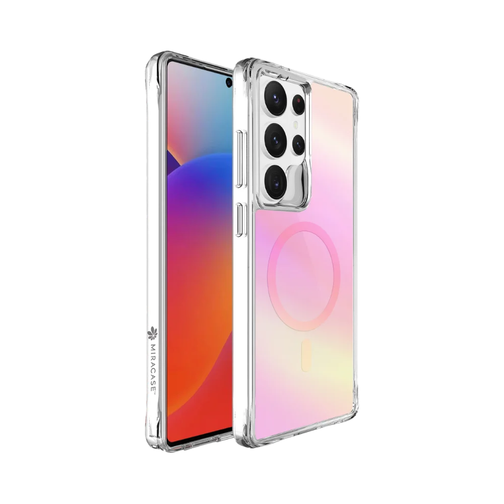 כיסוי MagSafe ל-Samsung Galaxy S25 Ultra מבית Miracase דגם Mirachrome – בצבע ורוד