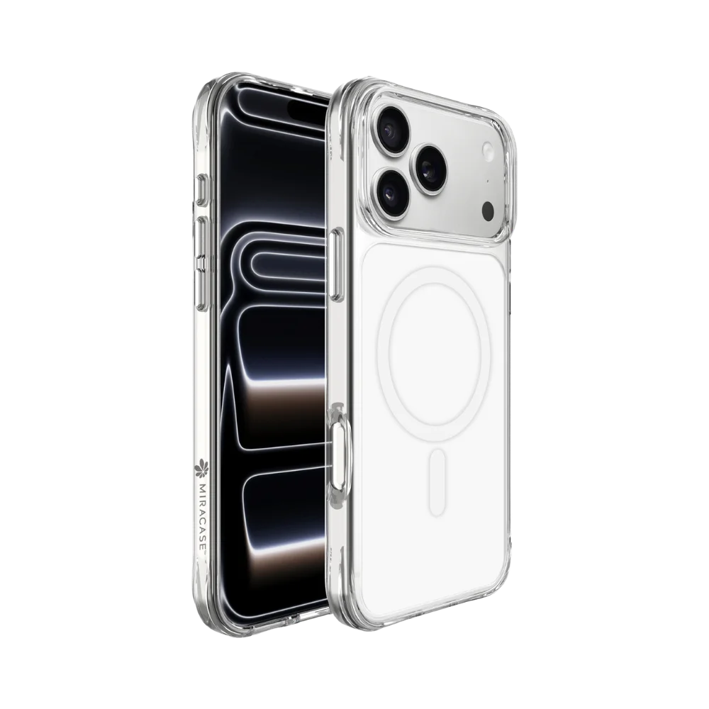 כיסוי MagSafe ל-Apple iPhone 17 Pro Max מבית Miracase דגם Miragrid – בצבע לבן