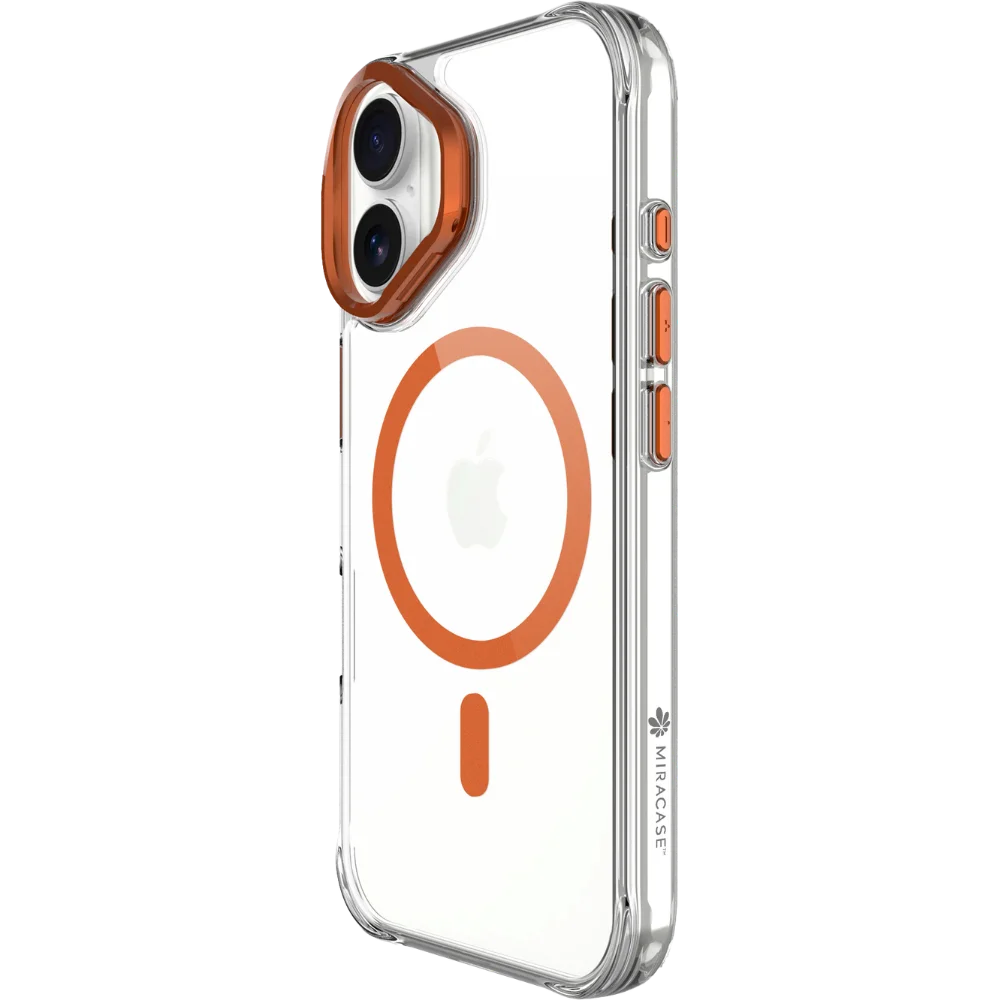 כיסוי שקוף ל-Apple iPhone 17 מבית Miracase דגם Mirahold – בצבע כתום
