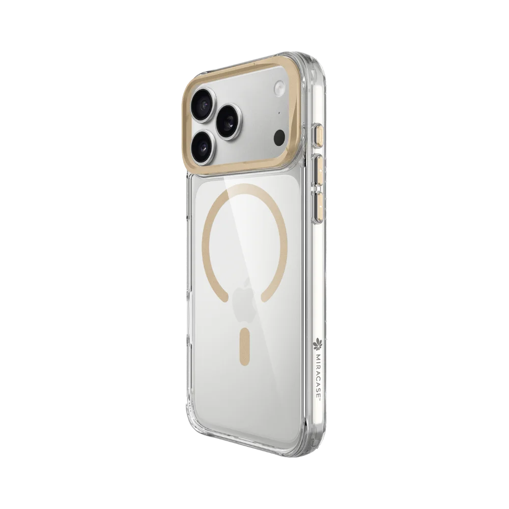 כיסוי שקוף ל-Apple iPhone 17 Pro Max מבית Miracase דגם Mirahold – בצבע זהב