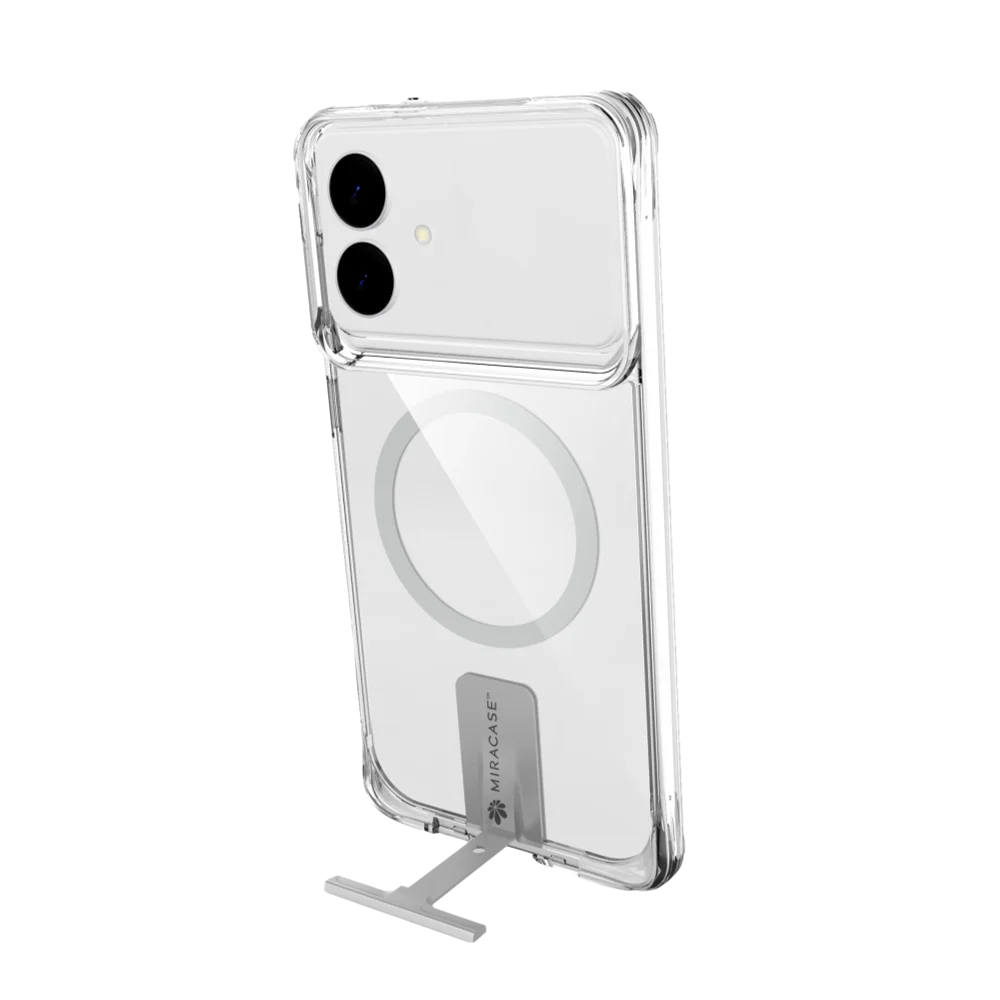 כיסוי MagSafe ל-Samsung Galaxy S26 Plus מבית Miracase דגם Mirakick – בצבע שקוף-כסף