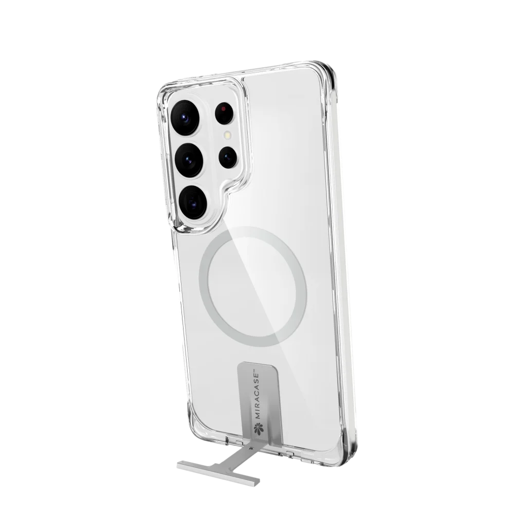 כיסוי MagSafe שקוף ל-Samsung Galaxy S26 Ultra מבית Miracase דגם Mirakick – בצבע שקוף-כסף