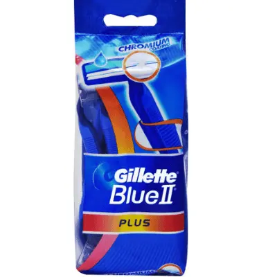 סכיני גילוח חד-פעמיים לגבר Gillette Blue II Plus Ultragrip שני להבים – סך הכל 5 סכינים