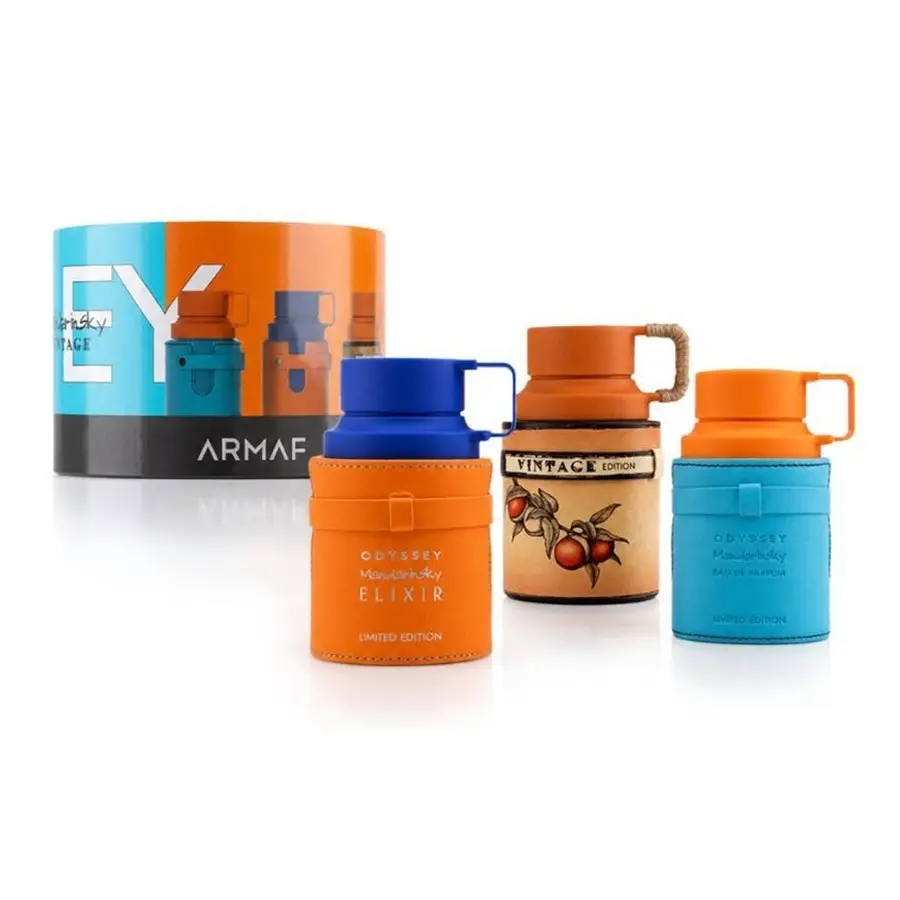 סט יוניסקס Armaf Odyssey Mandarin Sky — 3×30 ml (Mandarin Sky, Elixir, Vintage)