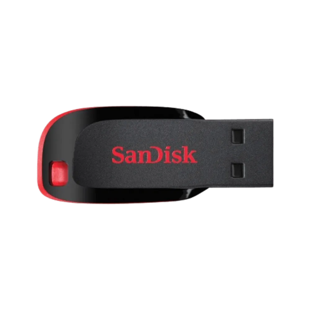 זיכרון נייד SanDisk Cruzer Blade USB 2.0 – דגם SDCZ50-128G-B35 – נפח 128GB – בצבע שחור-אדום