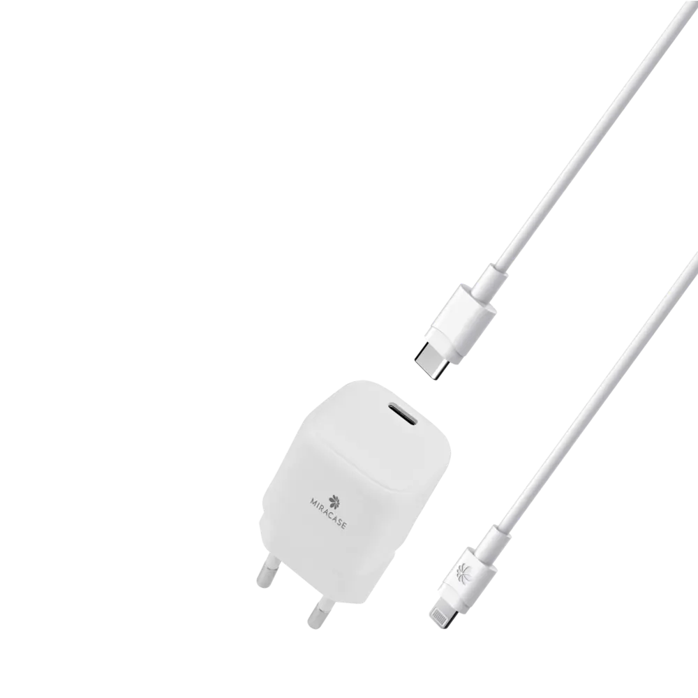 מטען קיר מהיר 20W מאושר MFI כולל כבל מבית Miracase דגם Mwc20