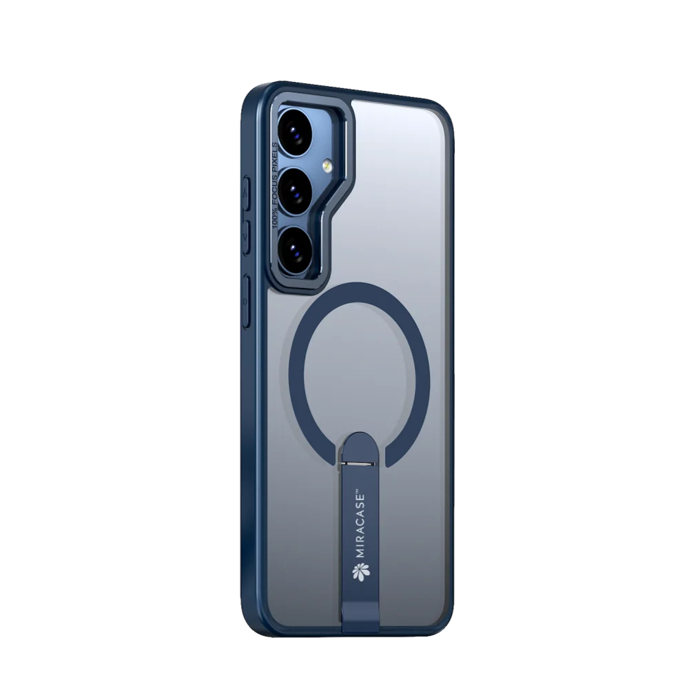 כיסוי MagSafe ל-Samsung Galaxy S25 מבית Miracase דגם Mirastand – בצבע כחול