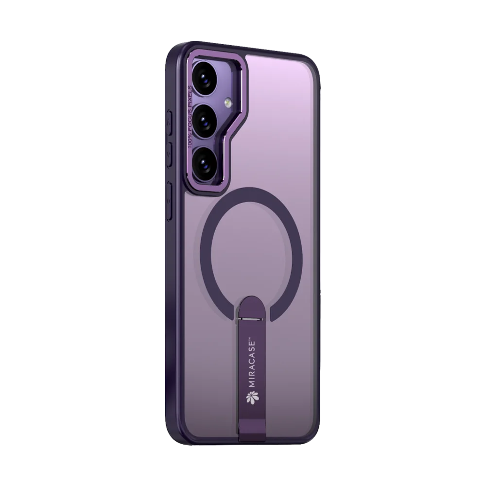 כיסוי MagSafe ל-Samsung Galaxy S25 מבית Miracase דגם Mirastand – בצבע סגול
