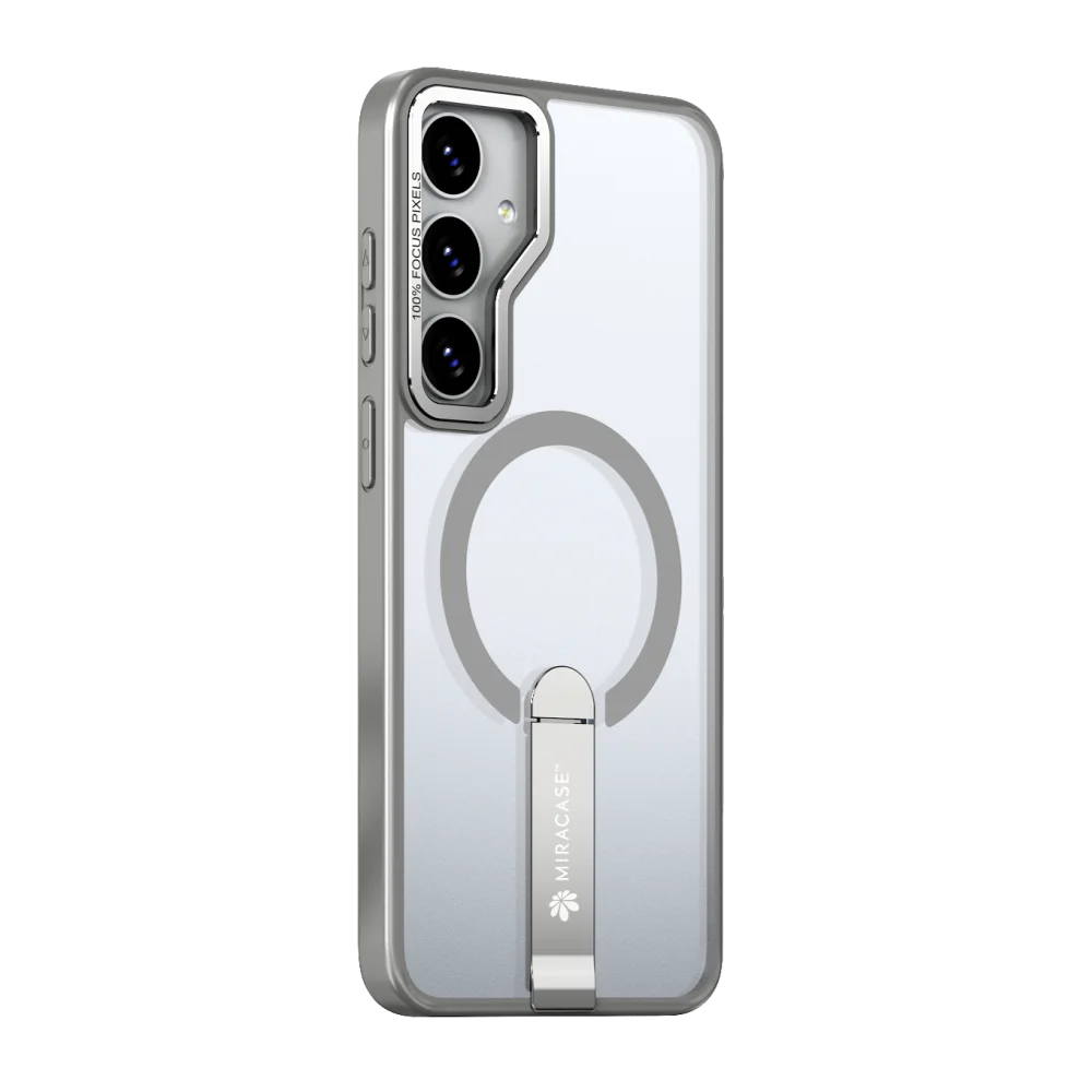 כיסוי MagSafe ל-Samsung Galaxy S25 מבית Miracase דגם Mirastand – בצבע אפור