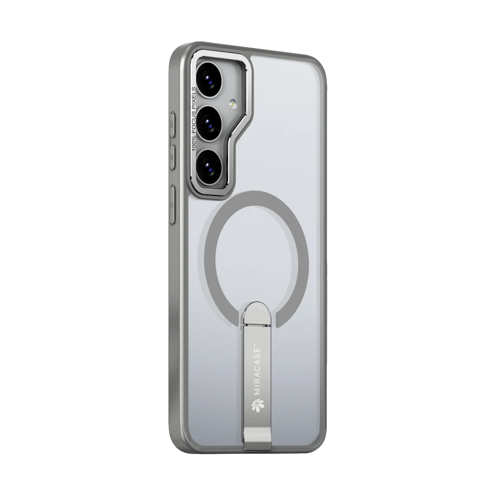 כיסוי MagSafe ל-Samsung Galaxy S25 Plus מבית Miracase דגם Mirastand – בצבע אפור