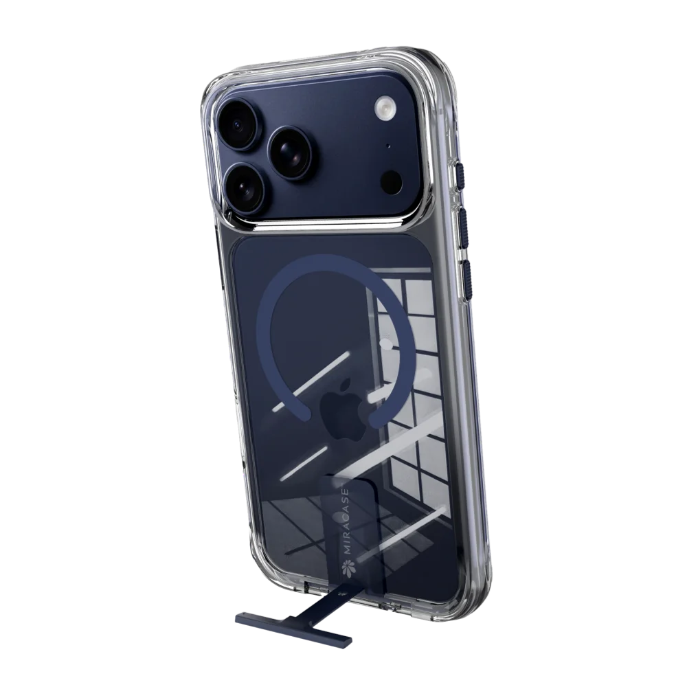 כיסוי MagSafe שקוף ל-Apple iPhone 17 Pro Max מבית Miracase דגם Mirakick – בצבע שקוף-כחול