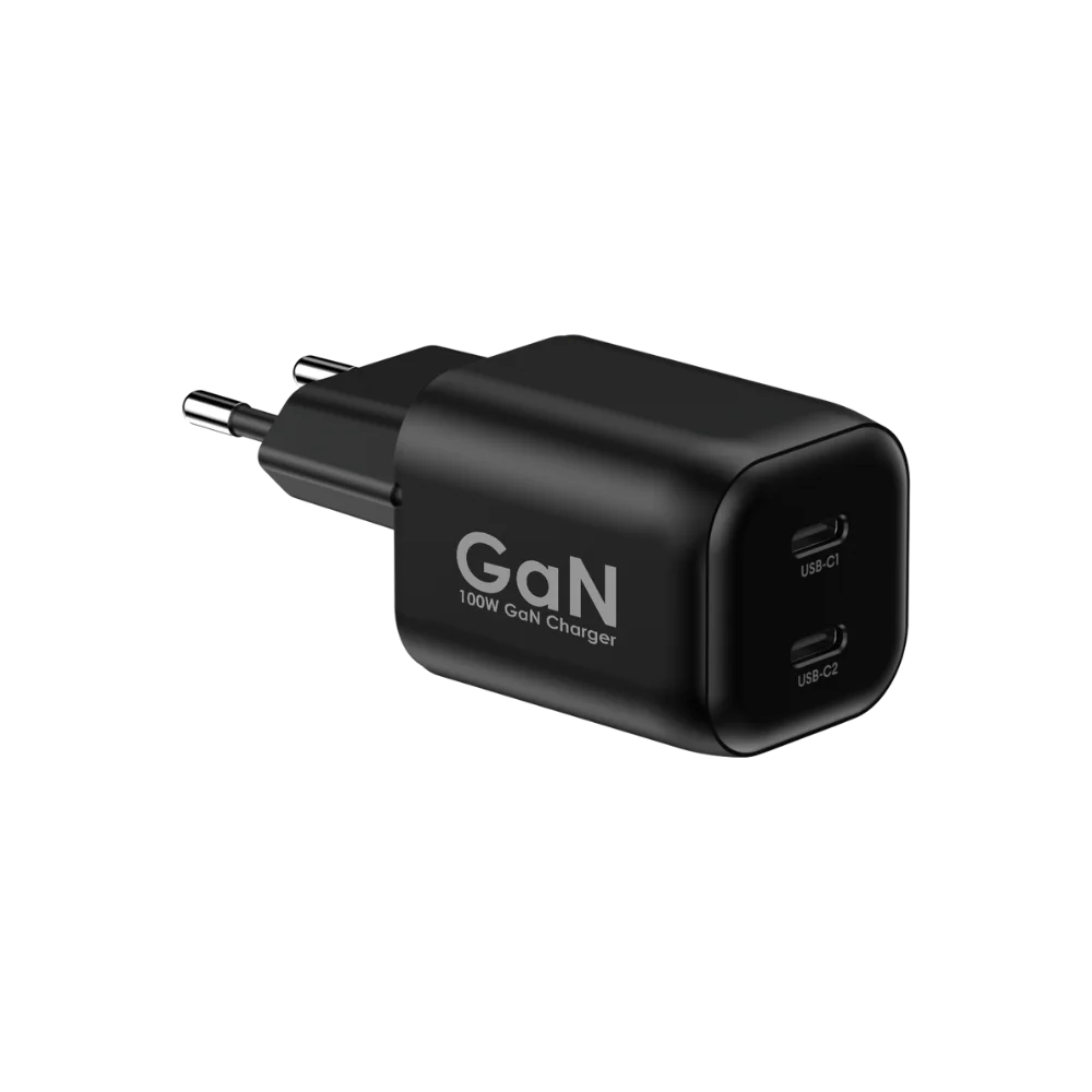 מטען קיר GaN 100W כולל כבל Type-C מבית Miracase דגם Mwcm100Pd2 – בצבע שחור
