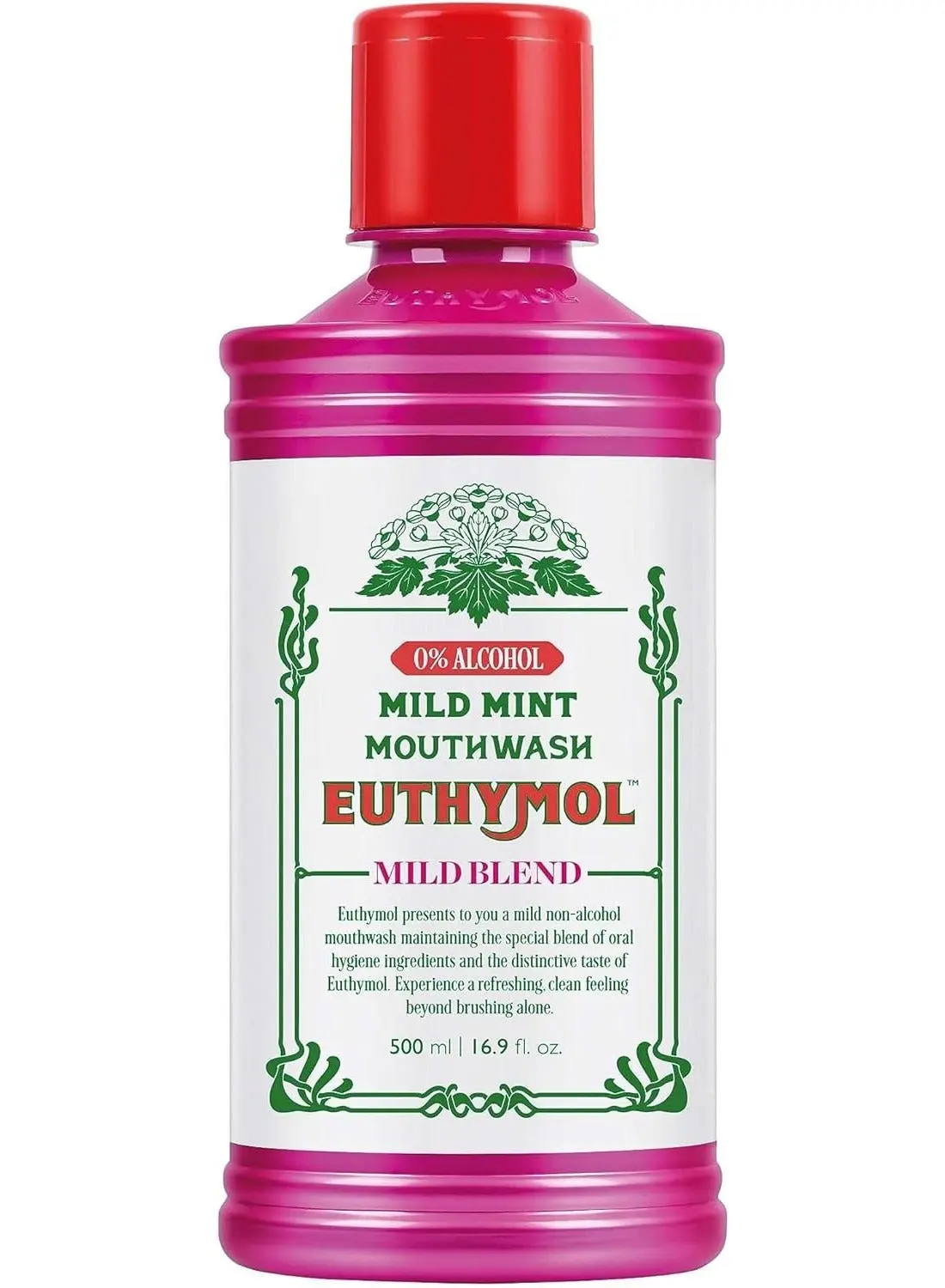 מי פה ללא אלכוהול Euthymol Mild Mint – בנפח 500 מ"ל