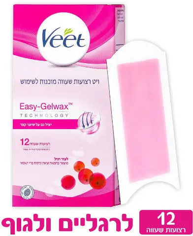 רצועות שעווה לגוף לעור רגיל Veet – סך הכל 12 יחידות