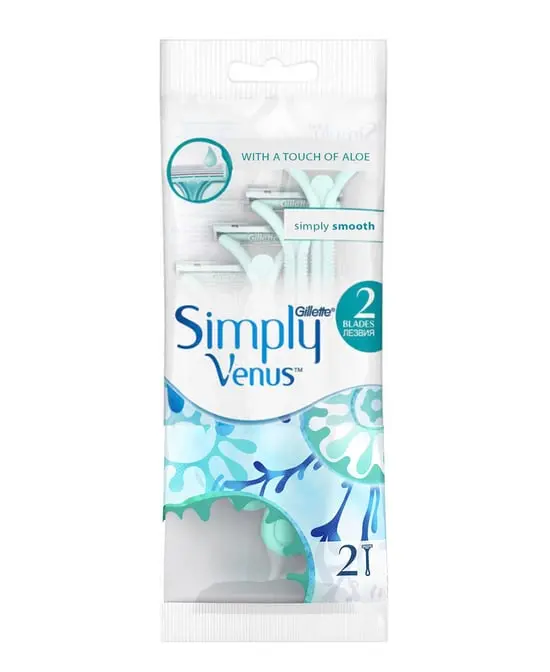 סכיני גילוח לאישה Gillette Venus Simply שני להבים – סך הכל 2 סכינים