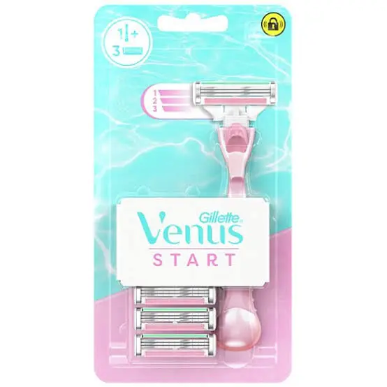 סכיני גילוח לאישה Gillette Venus Start שלושה להבים – סך הכל 3 סכינים עם ידית