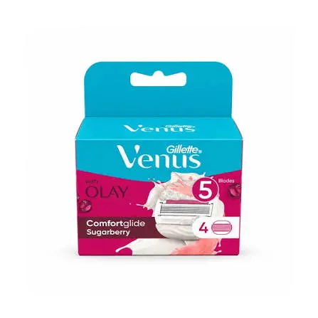 סכיני גילוח לאישה Gillette Venus ComfortGlide Olay חמישה להבים – סך הכל 4 סכינים
