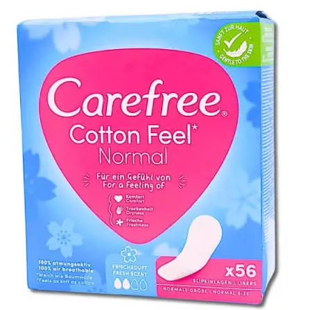 מגני תחתון Carefree Cotton Fresh עם בישום – 56 יחידות