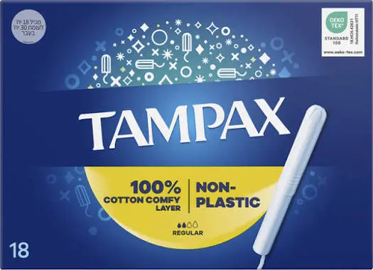 טמפונים Tampax Pearl רגולר – 18 יחידות