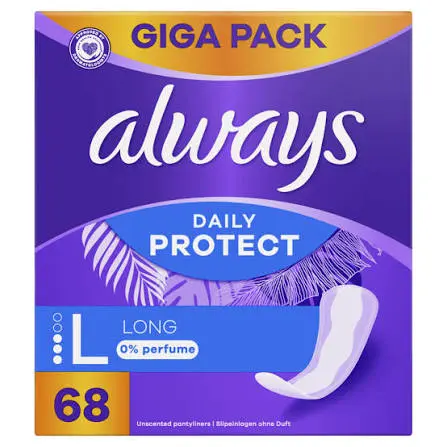 מגני תחתון Always לונג מגה פק ללא בישום – 68 יחידות