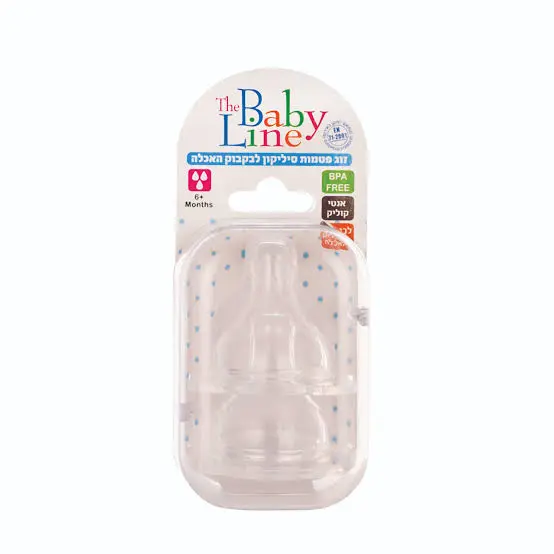 פטמות סיליקון לבקבוק האכלה Baby Line 6+ חודשים – סך הכל 2 יחידות