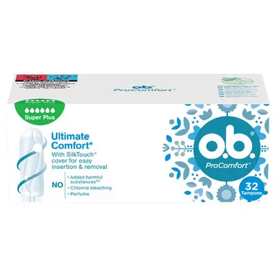 טמפונים O.B ProComfort סופר פלוס – 32 יחידות