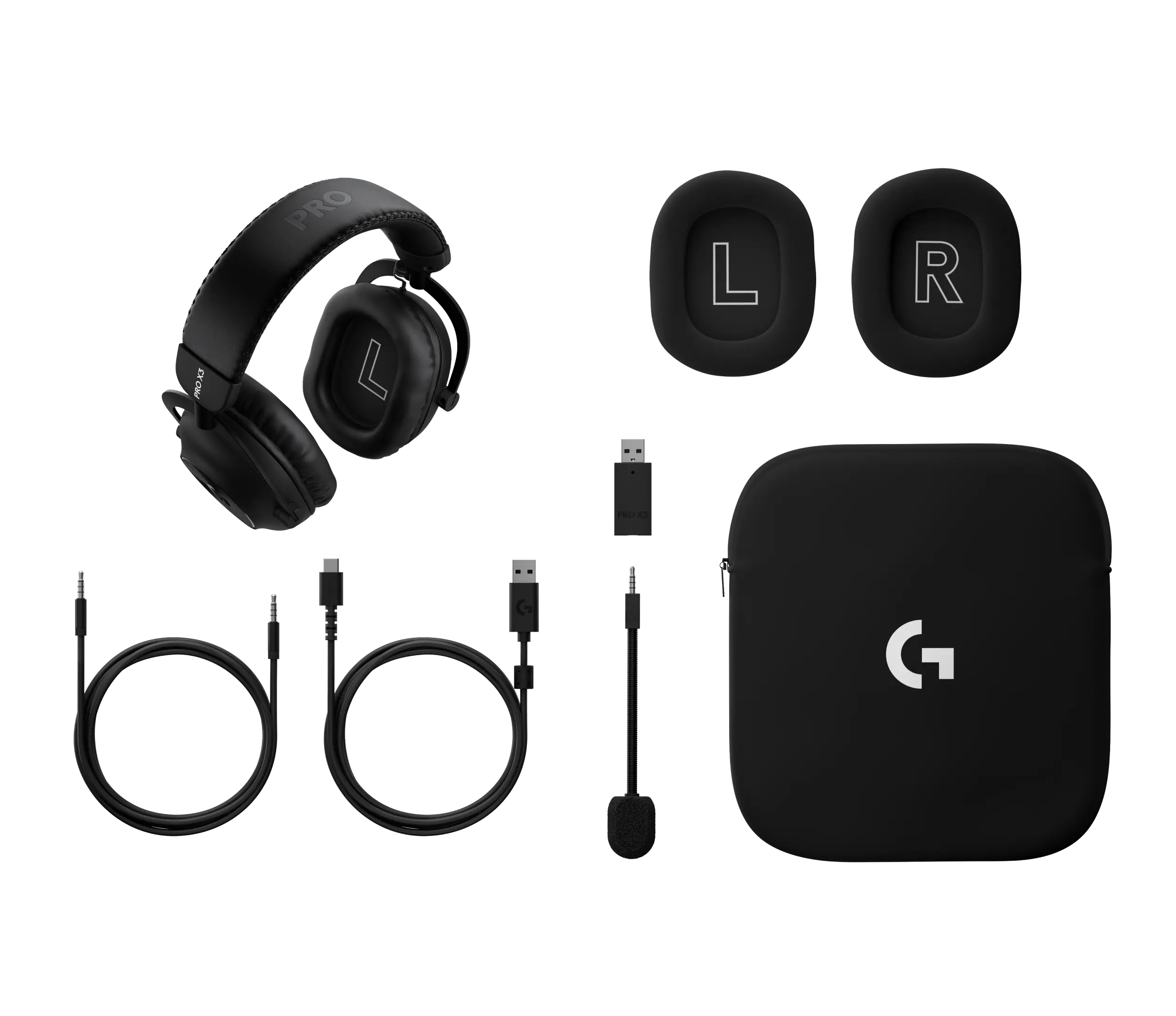 אוזניות גיימינג קשת Over-Ear אלחוטיות עם מיקרופון Logitech PRO X3 LIGHTSPEED – צבע שחור