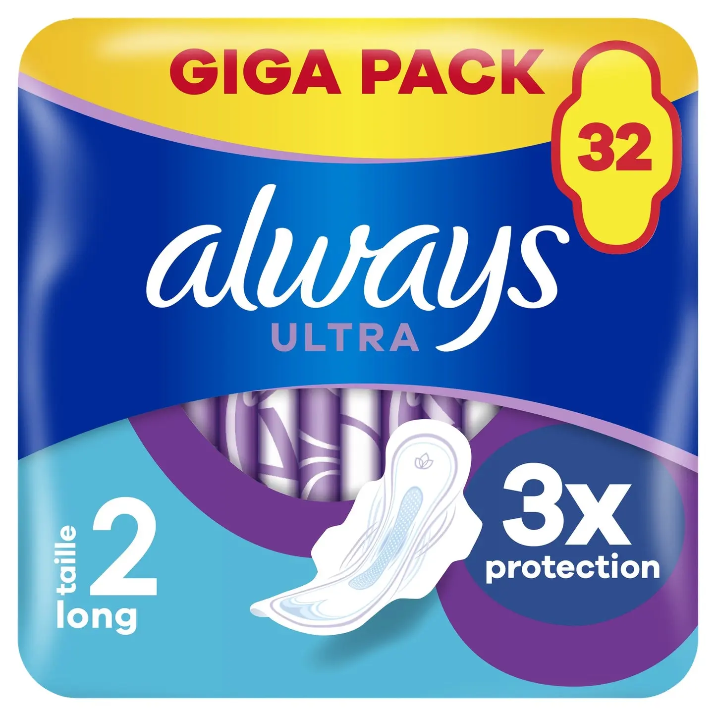תחבושות Always Ultra Long Plus עם כנפיים – 32 יחידות